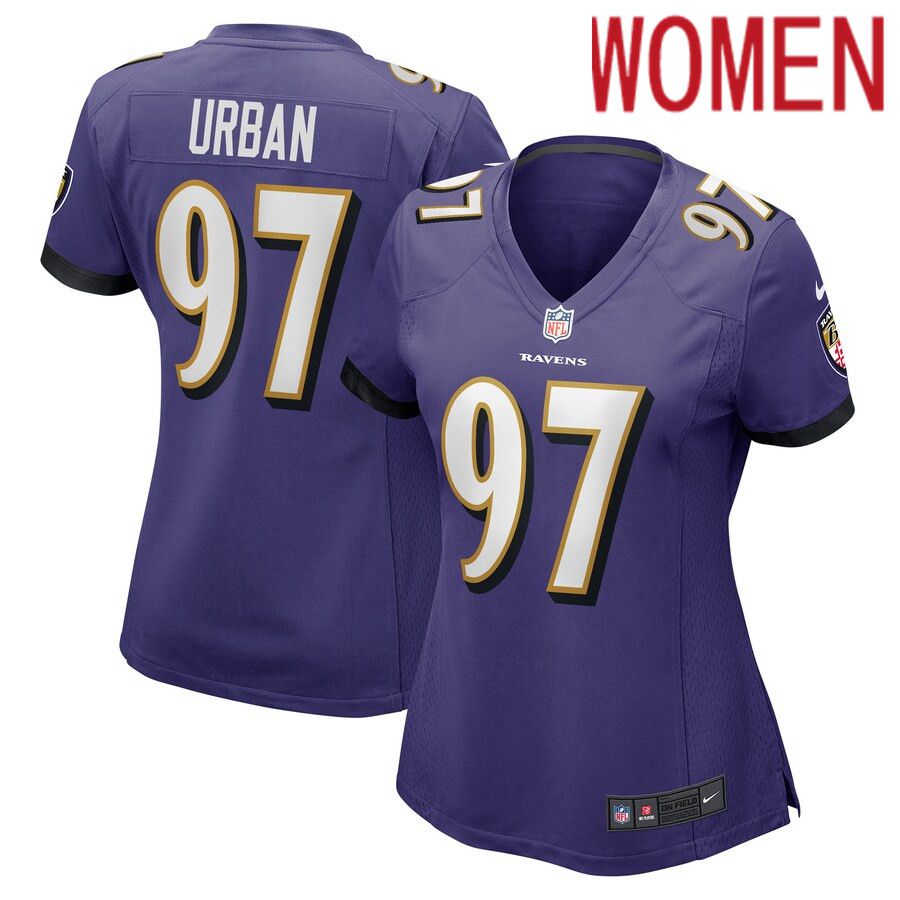 Women Baltimore Ravens #97 Brent Urban Nike Purple Game Player NFL Jersey->women nfl jersey->Women Jersey